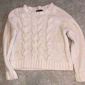 White cotton knit sweater